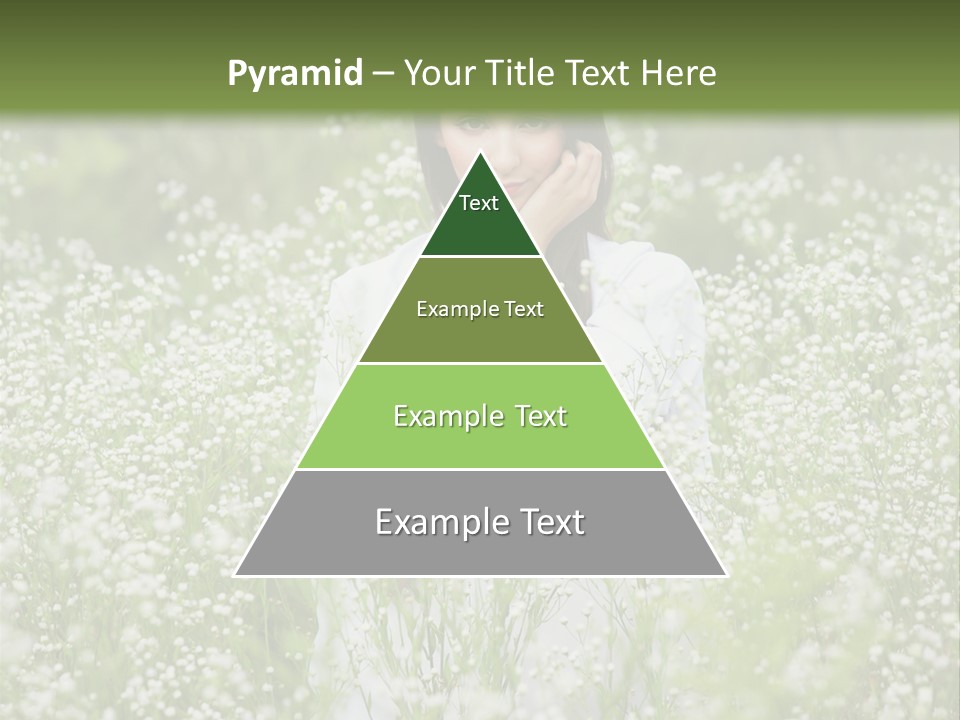 A Woman Standing In A Field Of White Flowers PowerPoint Template