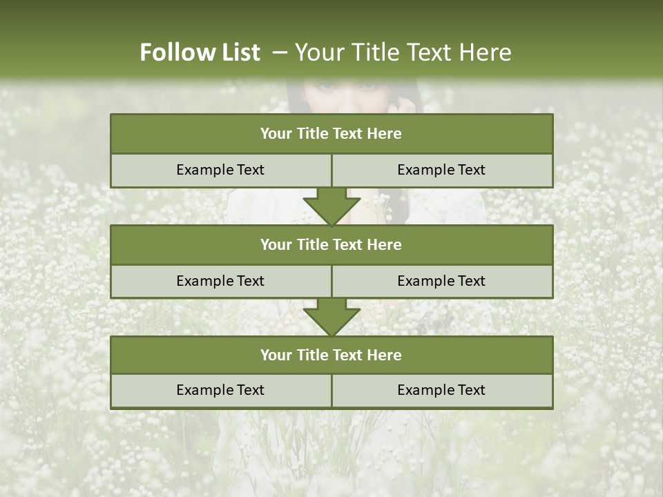 A Woman Standing In A Field Of White Flowers PowerPoint Template