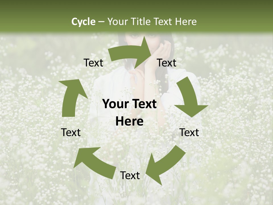 A Woman Standing In A Field Of White Flowers PowerPoint Template