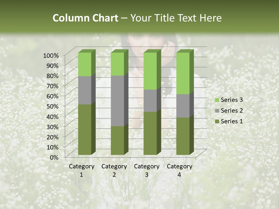 A Woman Standing In A Field Of White Flowers PowerPoint Template