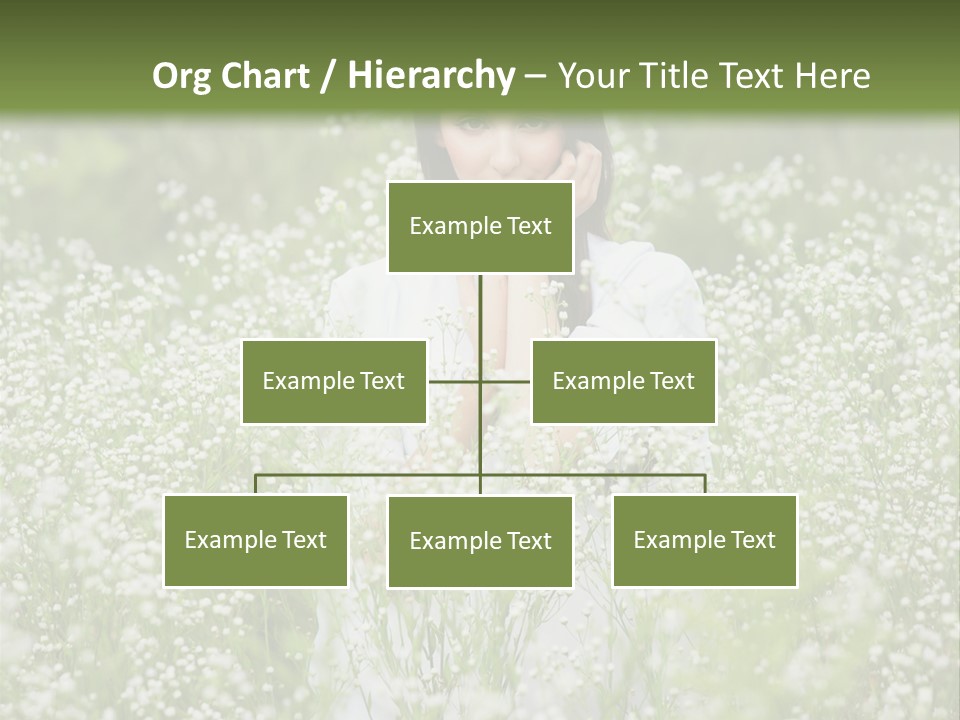 A Woman Standing In A Field Of White Flowers PowerPoint Template