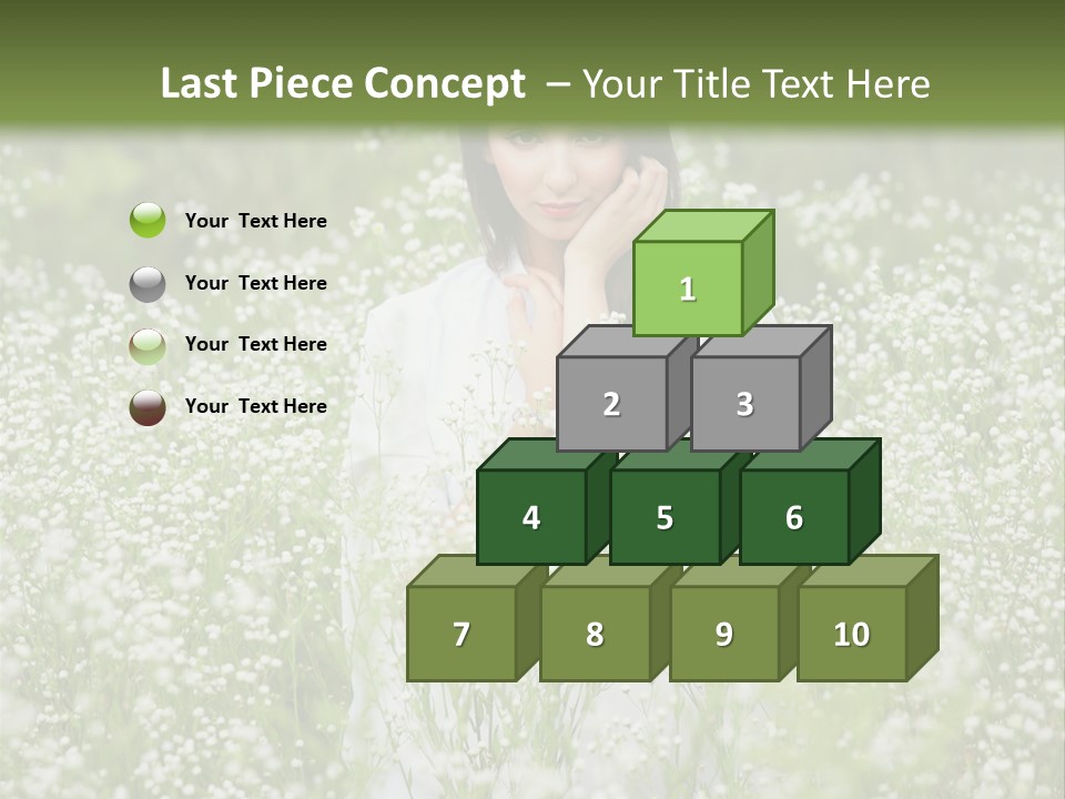 A Woman Standing In A Field Of White Flowers PowerPoint Template