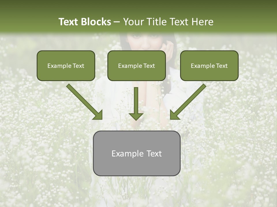 A Woman Standing In A Field Of White Flowers PowerPoint Template