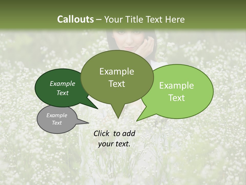 A Woman Standing In A Field Of White Flowers PowerPoint Template