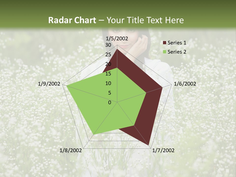 A Woman Standing In A Field Of White Flowers PowerPoint Template