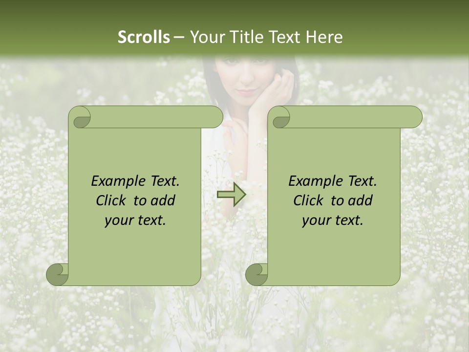 A Woman Standing In A Field Of White Flowers PowerPoint Template
