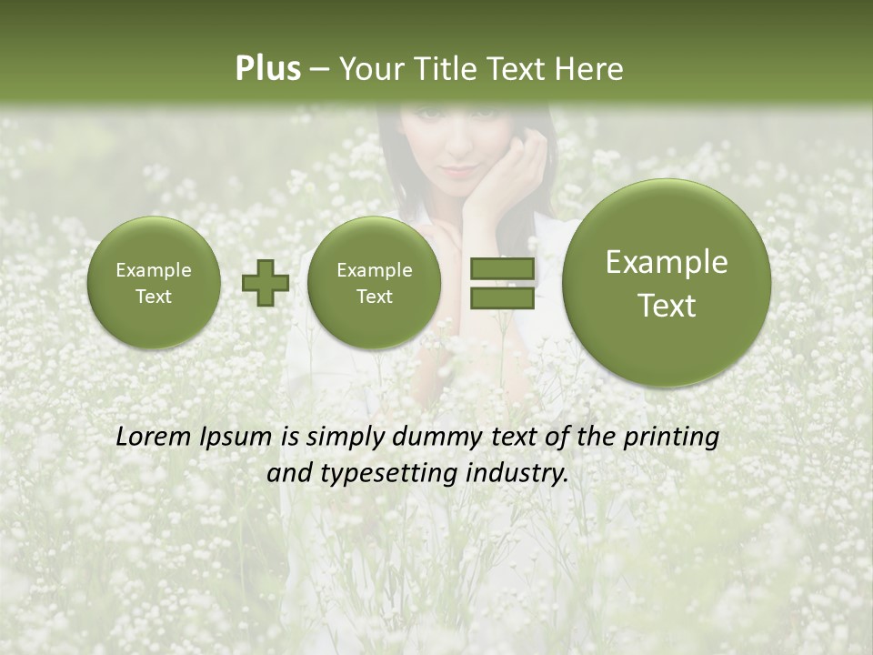 A Woman Standing In A Field Of White Flowers PowerPoint Template