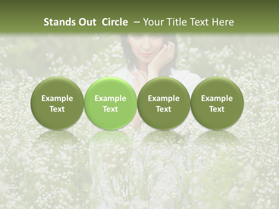 A Woman Standing In A Field Of White Flowers PowerPoint Template