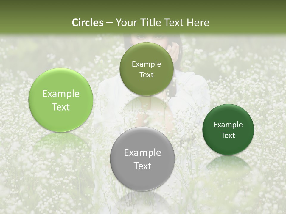 A Woman Standing In A Field Of White Flowers PowerPoint Template