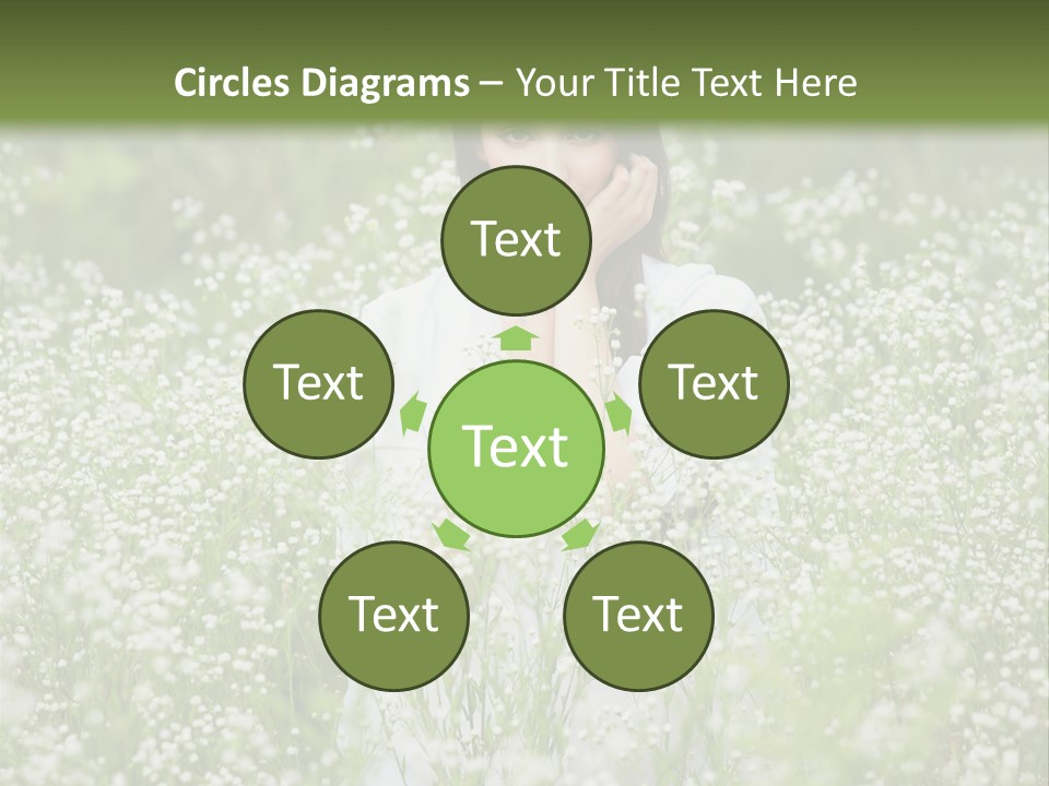 A Woman Standing In A Field Of White Flowers PowerPoint Template