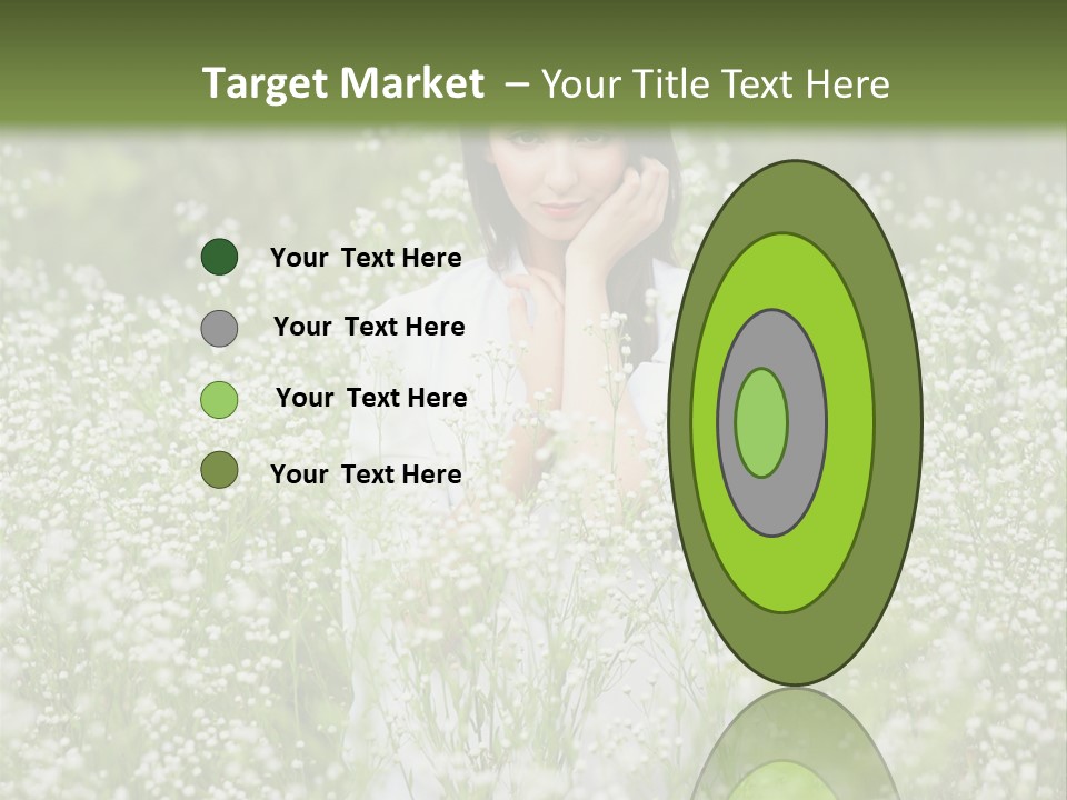 A Woman Standing In A Field Of White Flowers PowerPoint Template