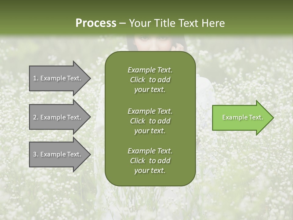 A Woman Standing In A Field Of White Flowers PowerPoint Template