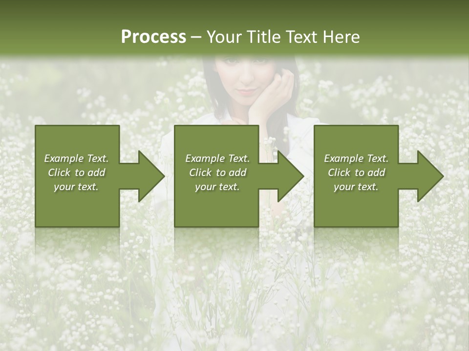 A Woman Standing In A Field Of White Flowers PowerPoint Template