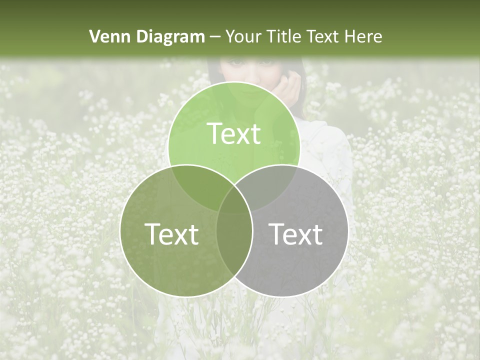 A Woman Standing In A Field Of White Flowers PowerPoint Template