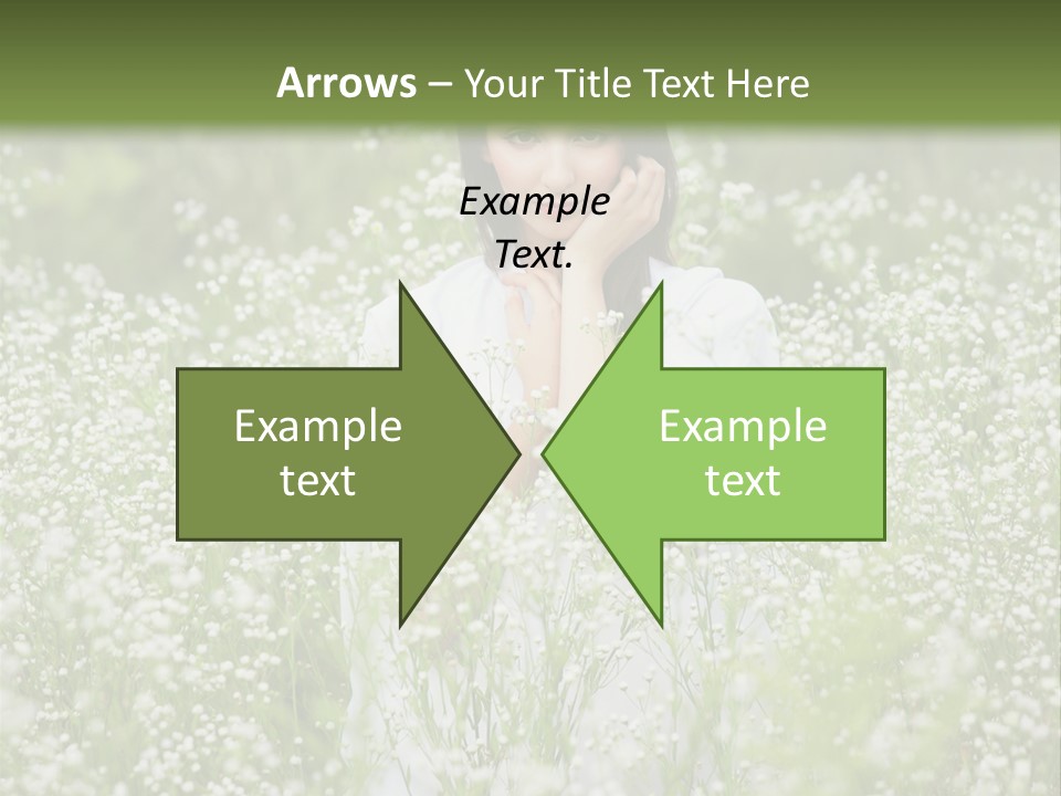 A Woman Standing In A Field Of White Flowers PowerPoint Template