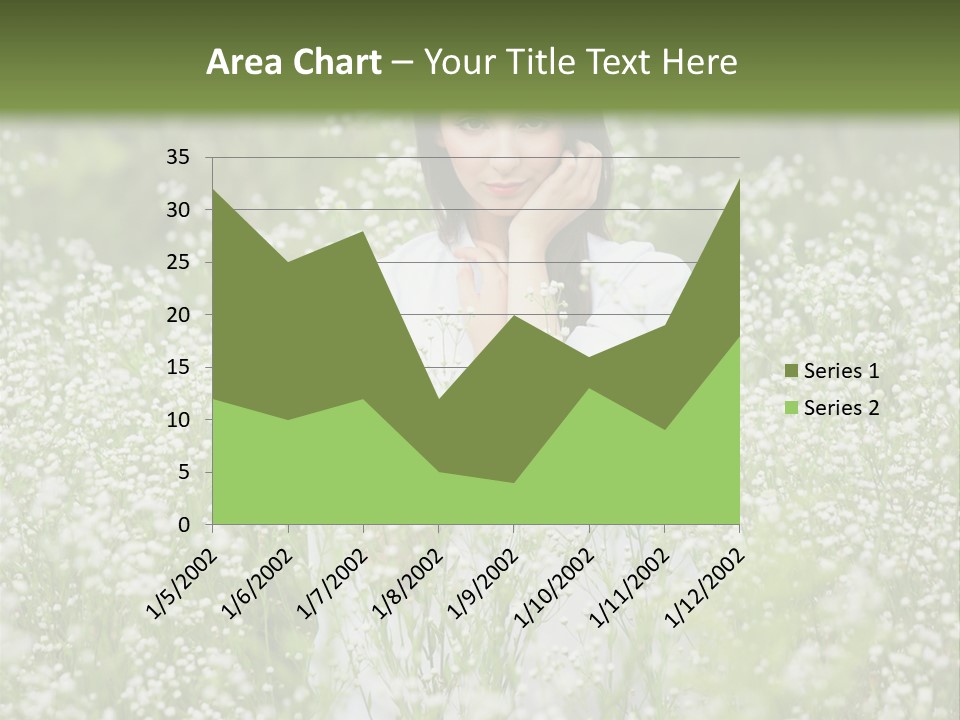A Woman Standing In A Field Of White Flowers PowerPoint Template