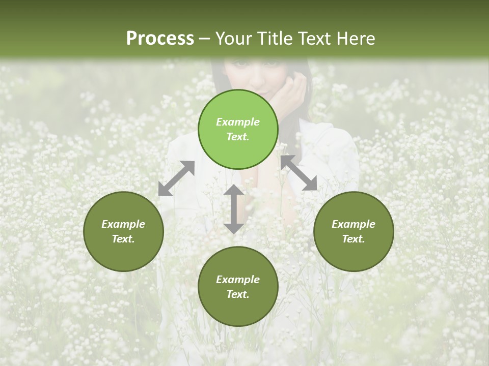 A Woman Standing In A Field Of White Flowers PowerPoint Template