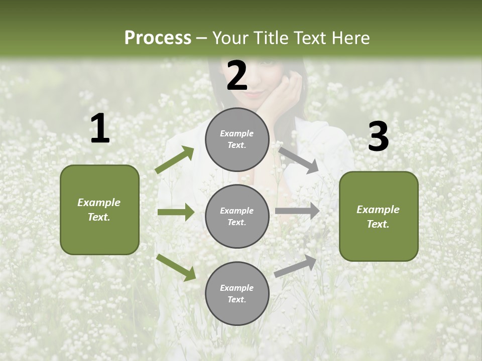 A Woman Standing In A Field Of White Flowers PowerPoint Template