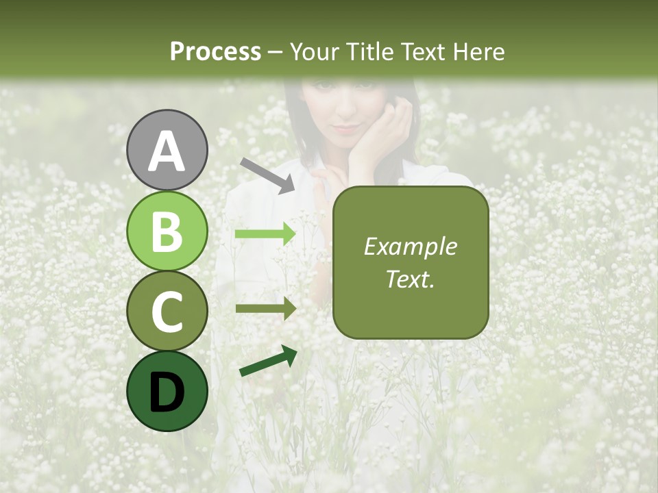 A Woman Standing In A Field Of White Flowers PowerPoint Template