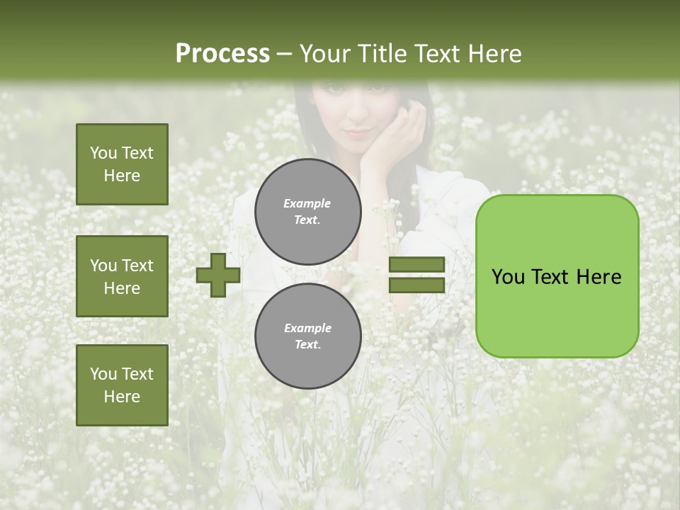 A Woman Standing In A Field Of White Flowers PowerPoint Template