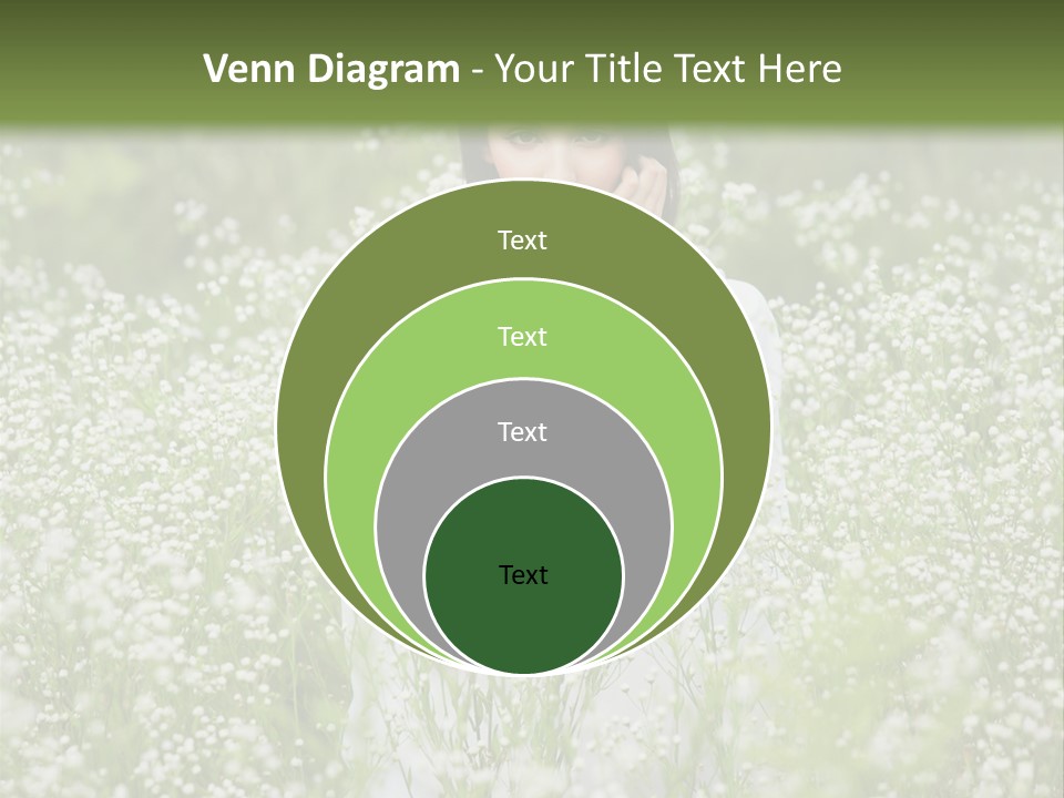 A Woman Standing In A Field Of White Flowers PowerPoint Template