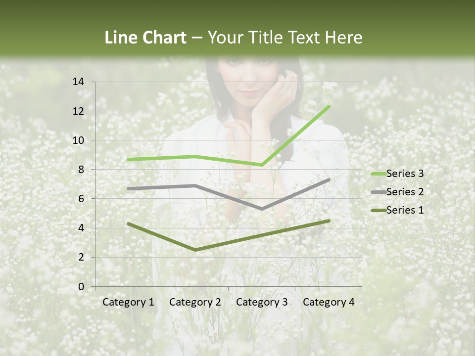 A Woman Standing In A Field Of White Flowers PowerPoint Template