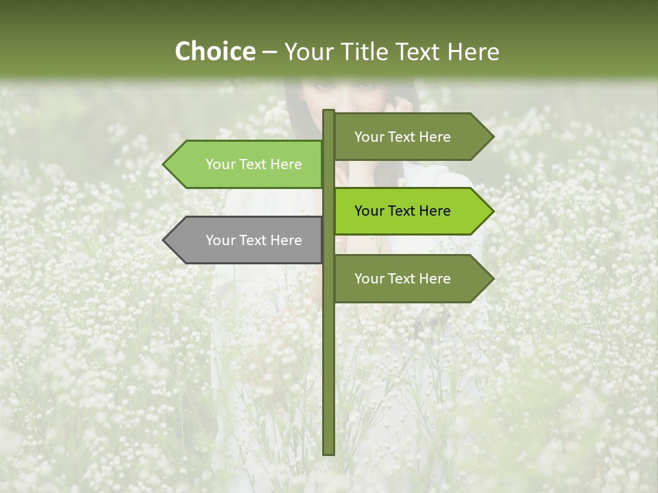 A Woman Standing In A Field Of White Flowers PowerPoint Template