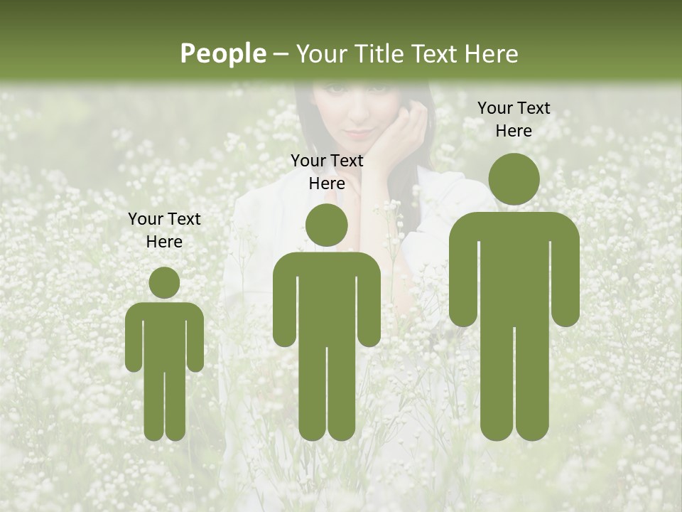 A Woman Standing In A Field Of White Flowers PowerPoint Template