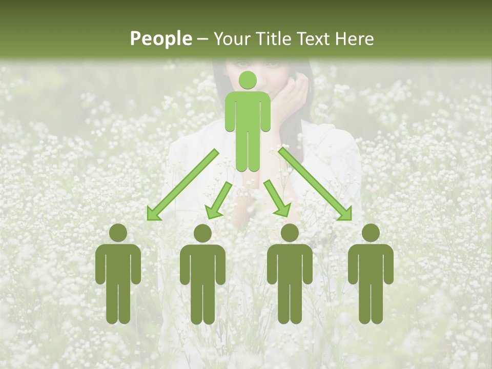 A Woman Standing In A Field Of White Flowers PowerPoint Template