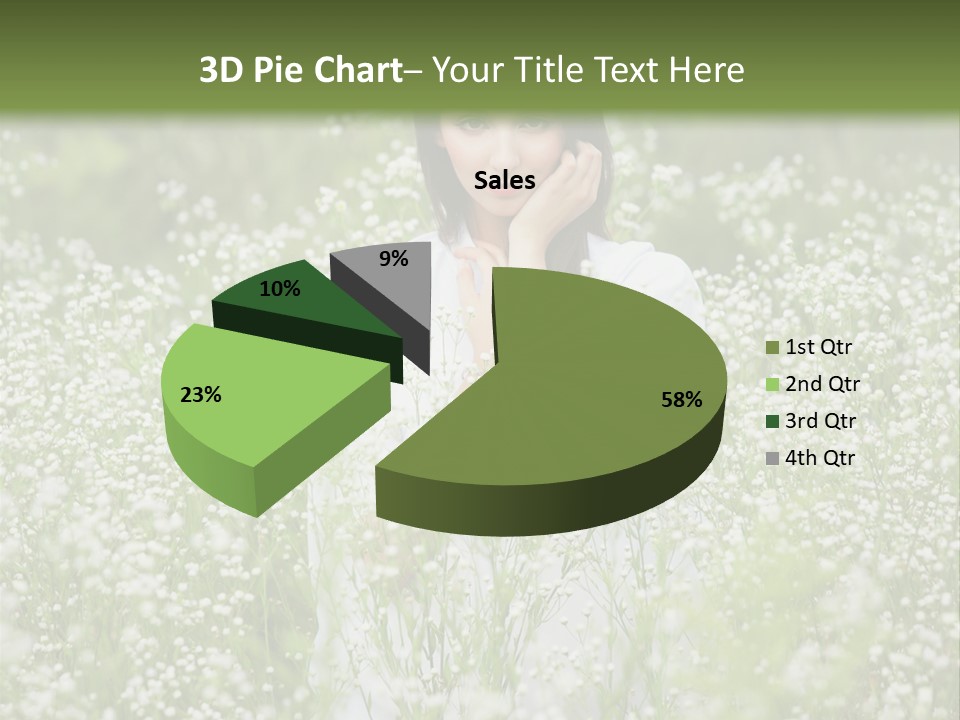 A Woman Standing In A Field Of White Flowers PowerPoint Template