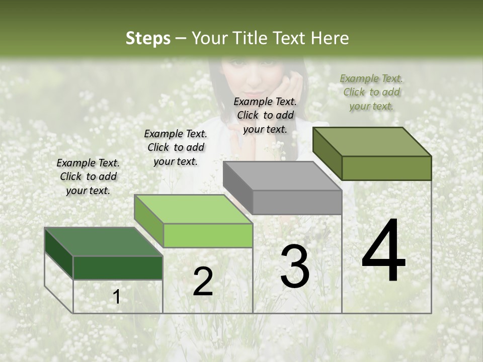 A Woman Standing In A Field Of White Flowers PowerPoint Template