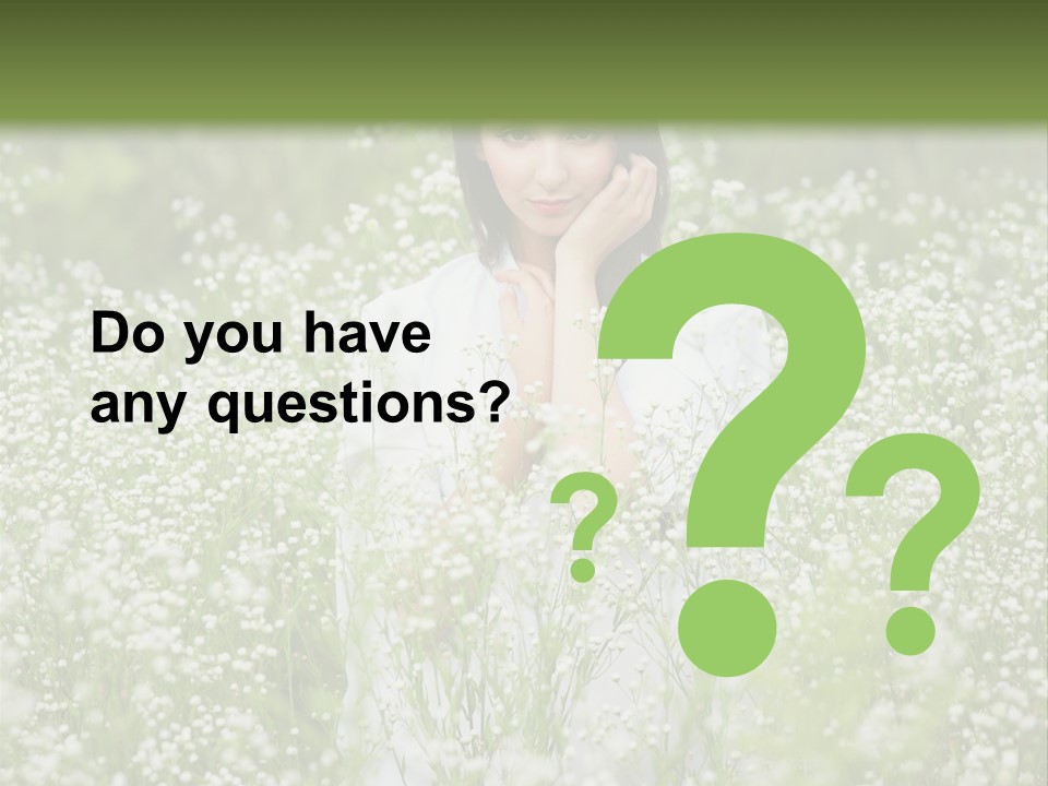 A Woman Standing In A Field Of White Flowers PowerPoint Template