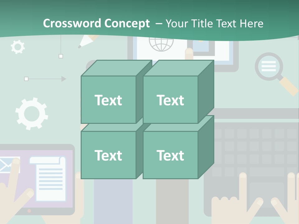 A Group Of People Holding Cell Phones And Laptops PowerPoint Template