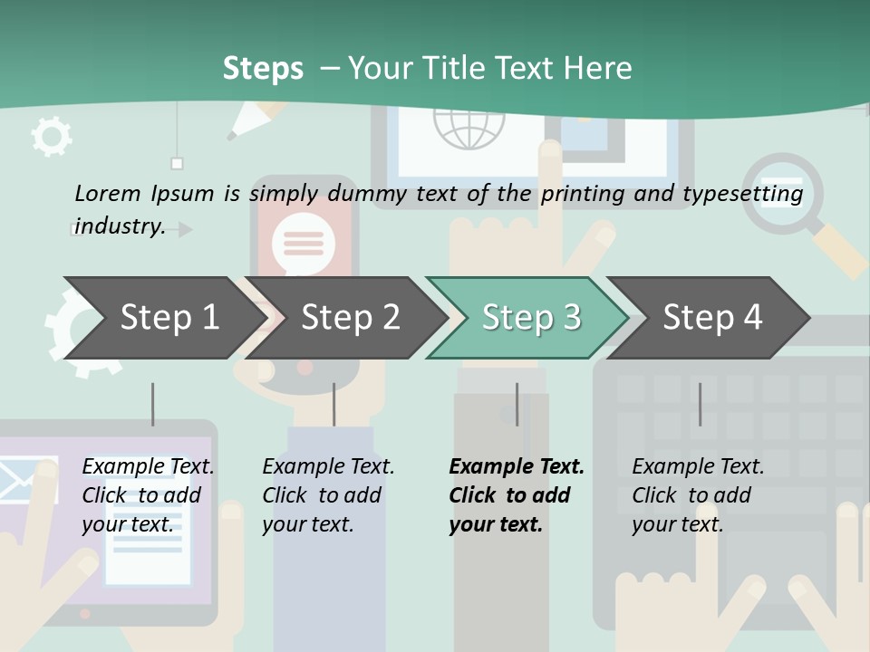 A Group Of People Holding Cell Phones And Laptops PowerPoint Template