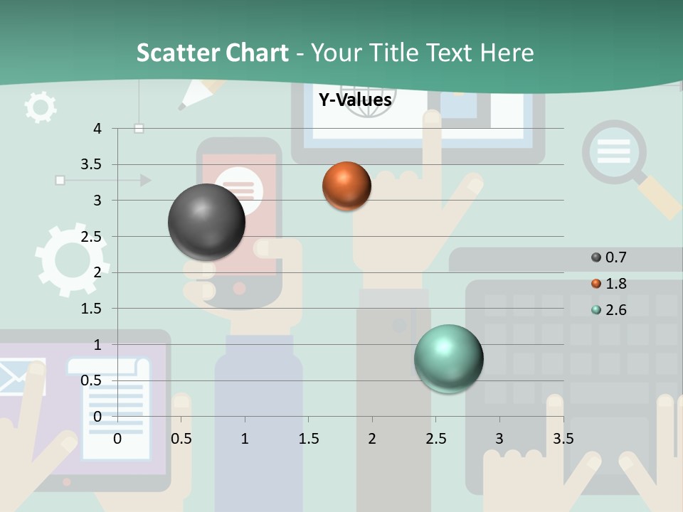 A Group Of People Holding Cell Phones And Laptops PowerPoint Template