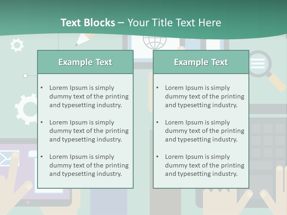 A Group Of People Holding Cell Phones And Laptops PowerPoint Template