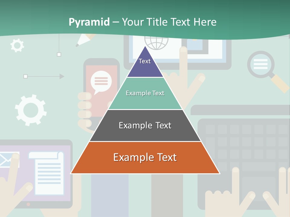 A Group Of People Holding Cell Phones And Laptops PowerPoint Template