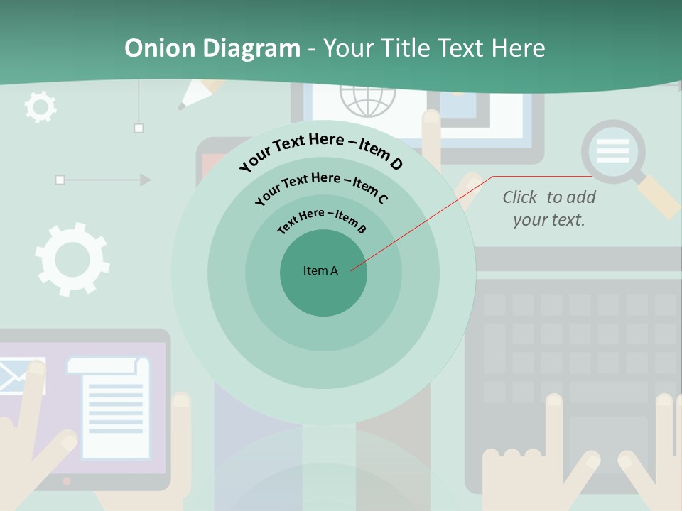 A Group Of People Holding Cell Phones And Laptops PowerPoint Template