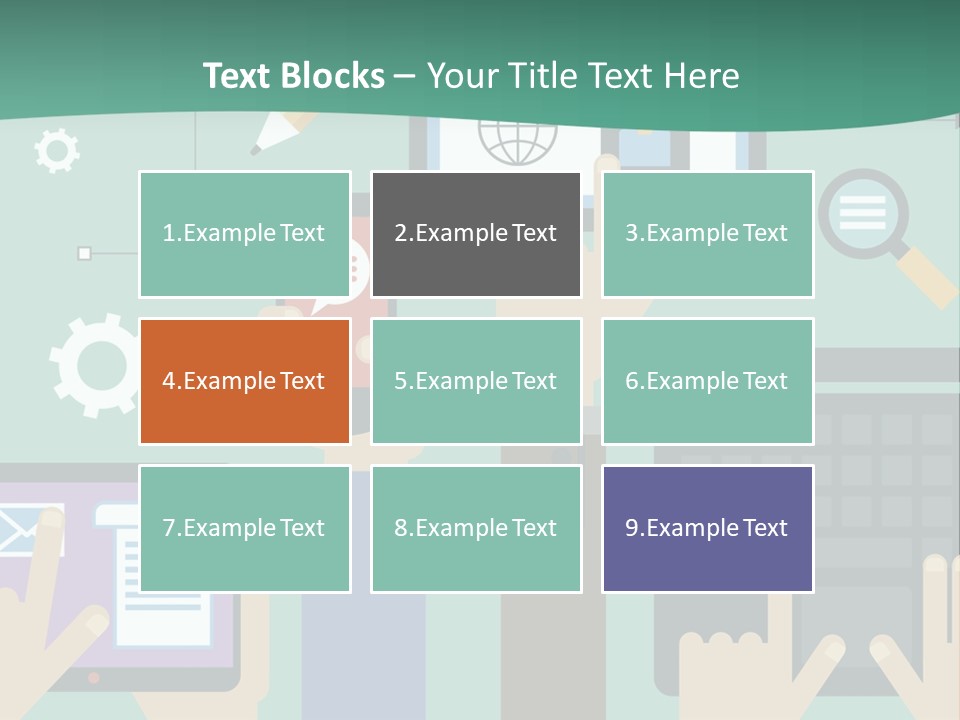 A Group Of People Holding Cell Phones And Laptops PowerPoint Template