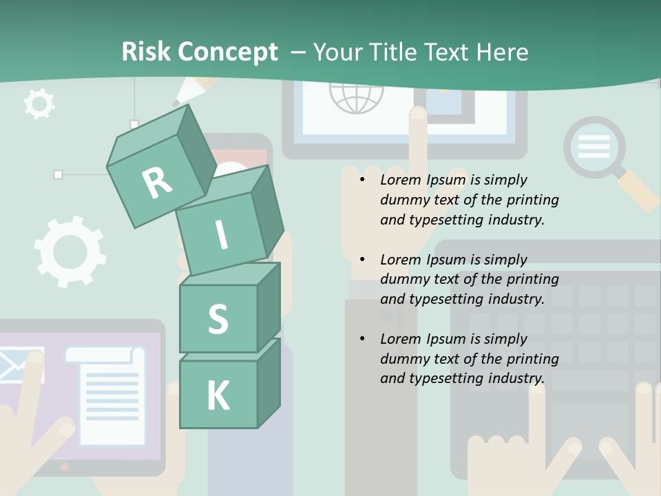 A Group Of People Holding Cell Phones And Laptops PowerPoint Template