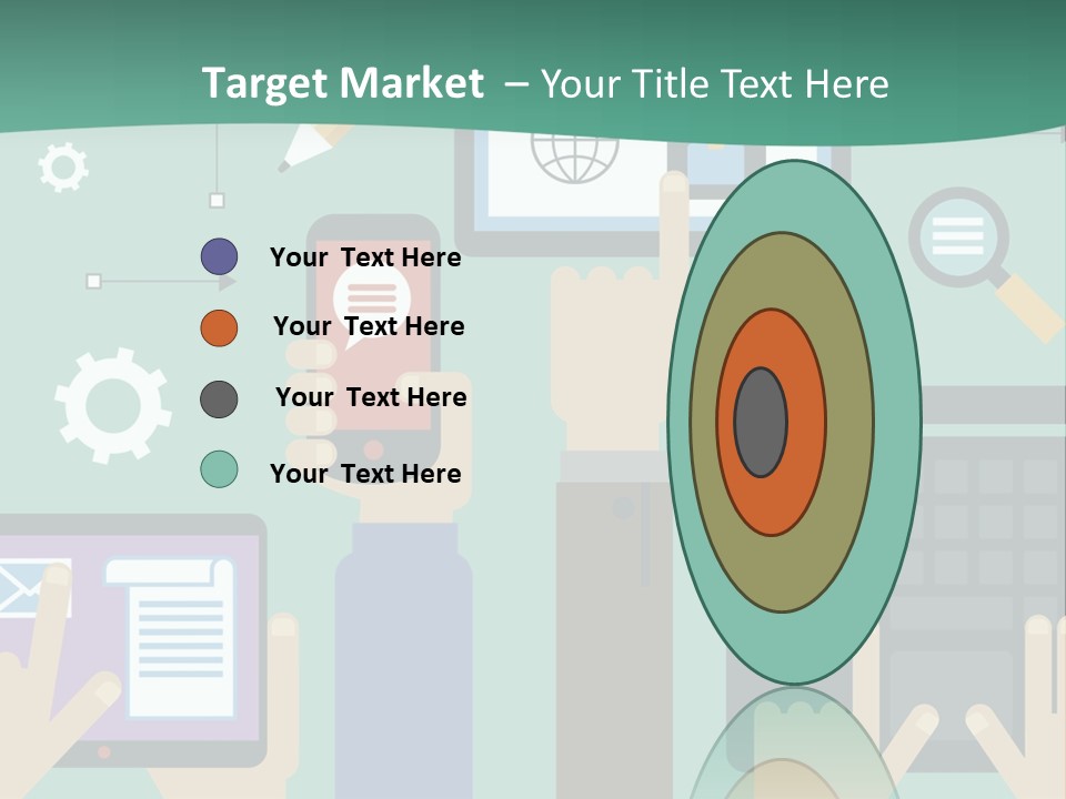 A Group Of People Holding Cell Phones And Laptops PowerPoint Template