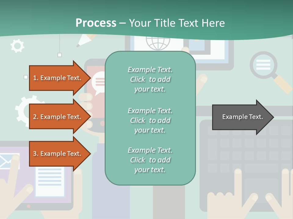 A Group Of People Holding Cell Phones And Laptops PowerPoint Template
