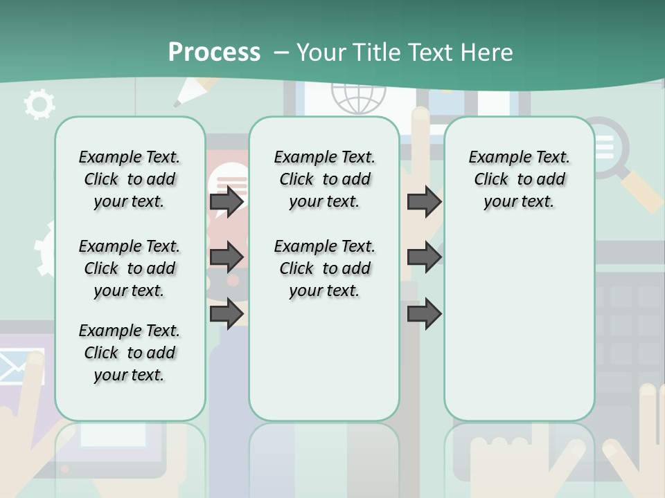 A Group Of People Holding Cell Phones And Laptops PowerPoint Template