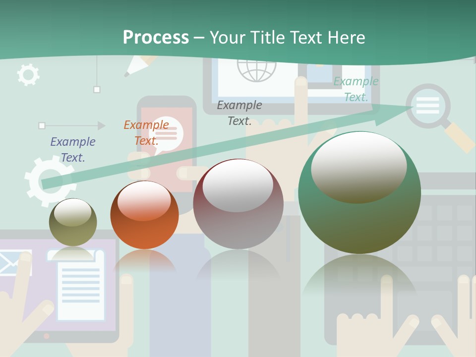 A Group Of People Holding Cell Phones And Laptops PowerPoint Template