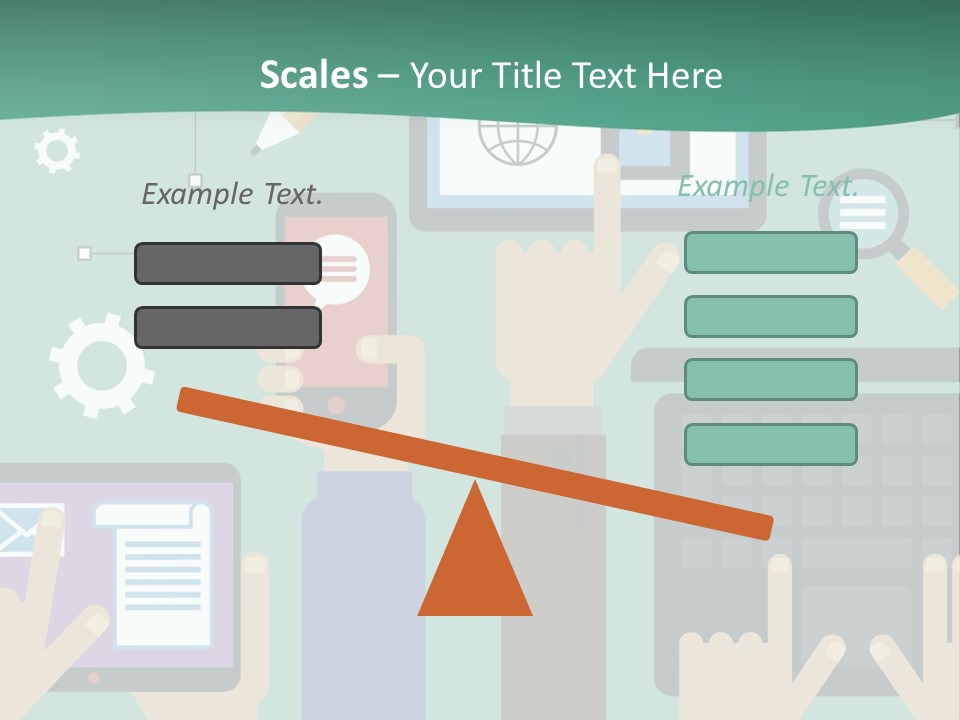 A Group Of People Holding Cell Phones And Laptops PowerPoint Template