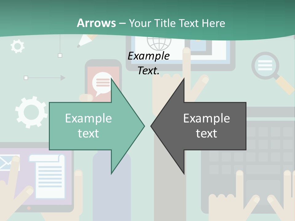 A Group Of People Holding Cell Phones And Laptops PowerPoint Template
