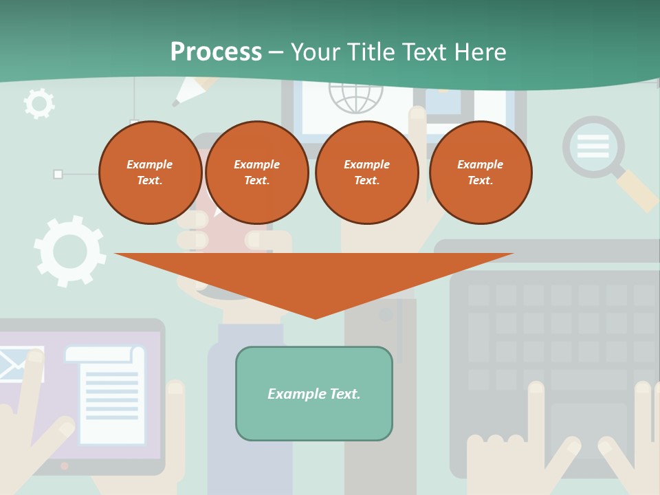 A Group Of People Holding Cell Phones And Laptops PowerPoint Template