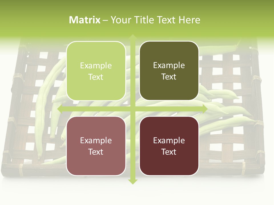 A Wooden Crate Filled With Green Beans On Top Of A Table PowerPoint Template