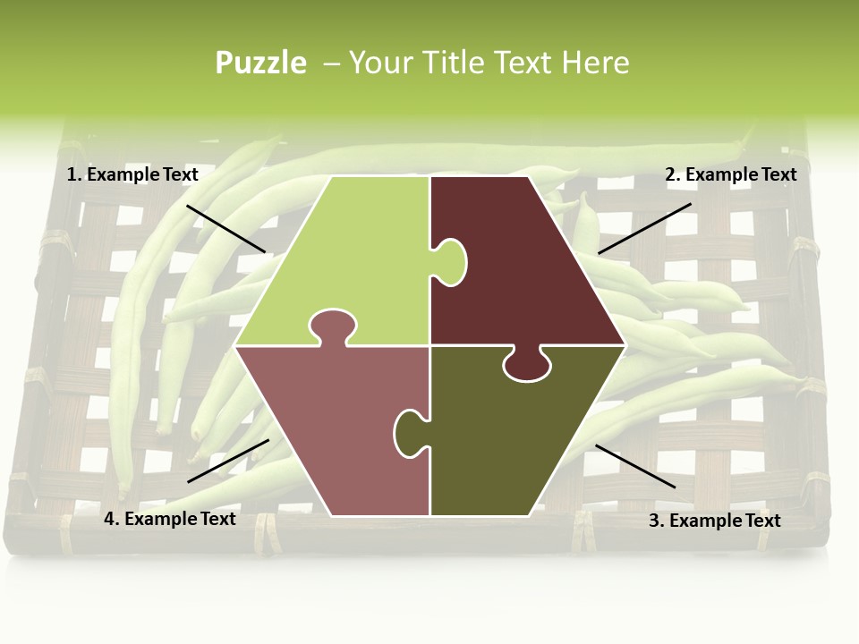A Wooden Crate Filled With Green Beans On Top Of A Table PowerPoint Template
