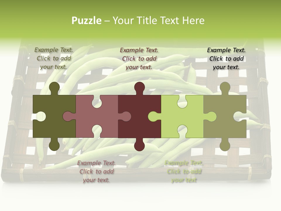 A Wooden Crate Filled With Green Beans On Top Of A Table PowerPoint Template